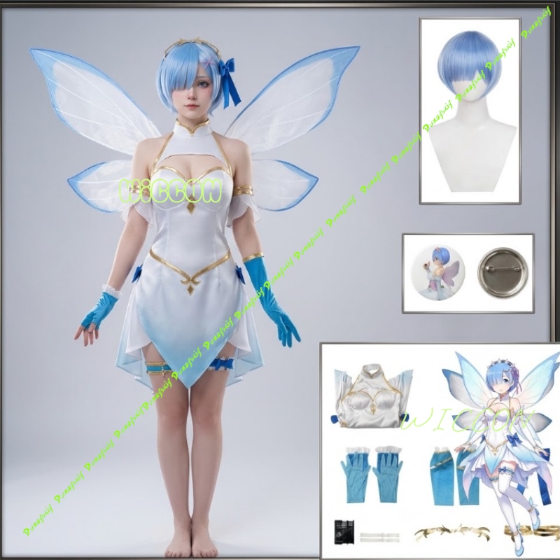 Re Zero Rem Wig - Косплей-набор Рем из «Re:Zero» в стиле