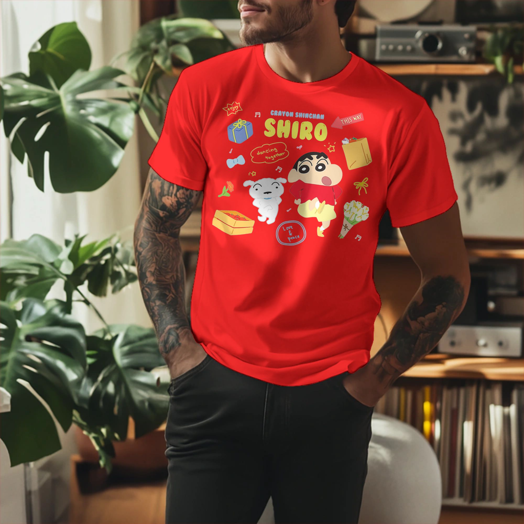 Anime Cosplay Ideas Male - Футболка Crayon Shin-chan для мужчин и