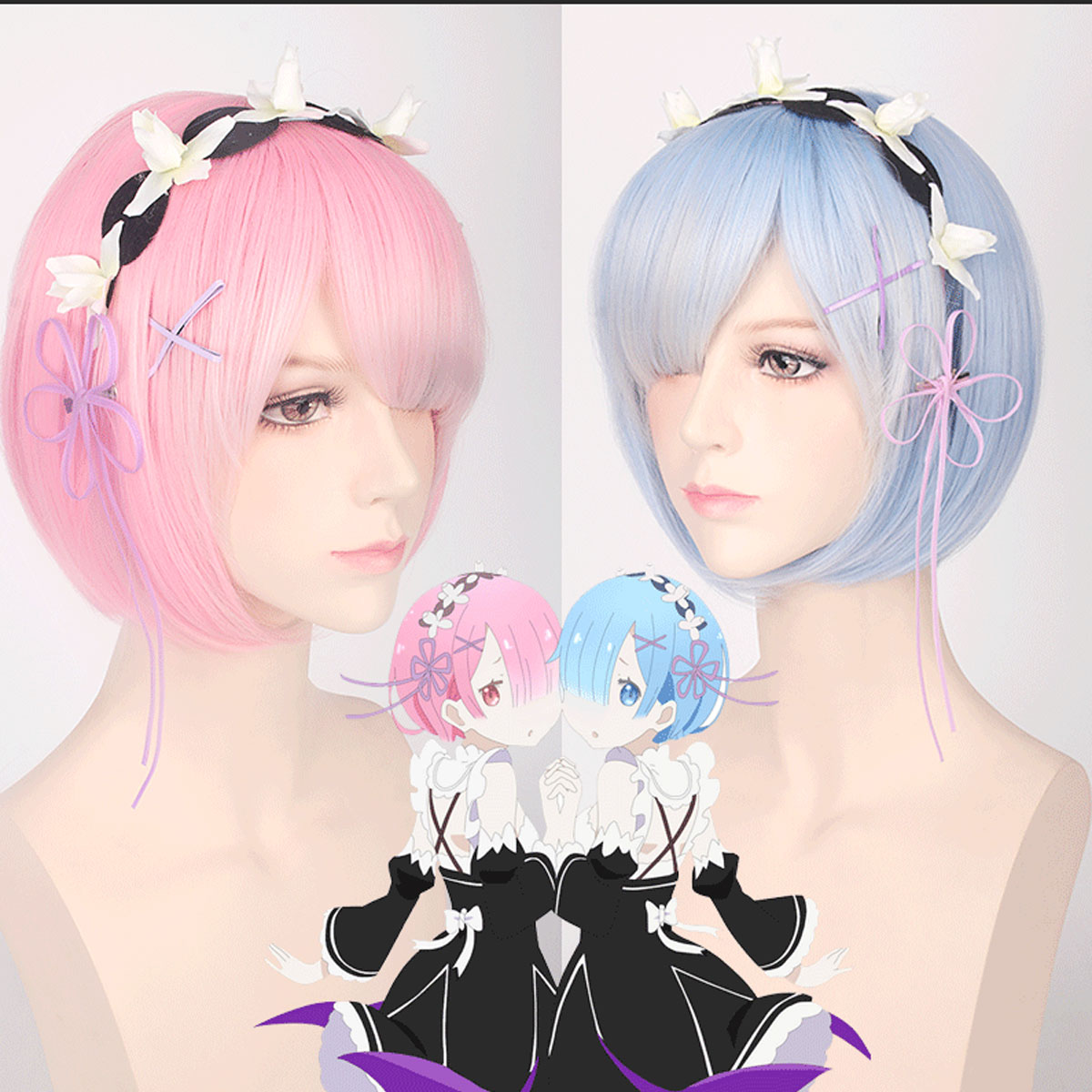 Косплей-парик Рам-Рем из аниме – обзор и цена Re Zero Rem Wig